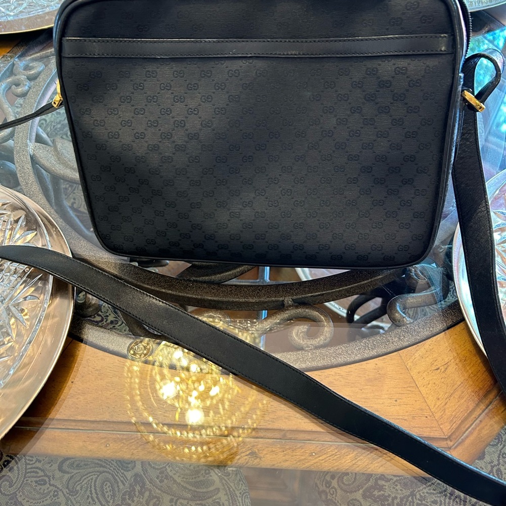 Coa-Gucci Leather Monogrammed Micro Gg Crossbody-… - image 8